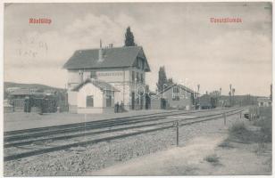 1910 Kővágóörs-Révfülöp vasútállomás. Schwarcz József kiadása