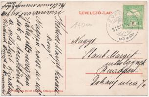 1910 Kővágóörs-Révfülöp vasútállomás. Schwarcz József kiadása