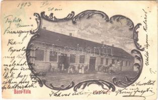 1903 Kula, Bács-Kula; Posta hivatal / post office. Art Nouveau (vágott / cut)