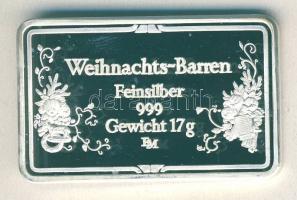 NSZK 1987. "Karácsony" Ag tömb 17g T:PP Eredeti díszdobozban, tanúsítvánnyal!