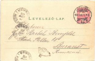 1900 Budapest XI. Gellérthegy este, "HATTYÚ" gőzhajó. Art Nouveau, litho (EK)