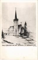 Gyilkos-tó, Lacul Rosu; Testvér, hogy a Gyilkostónál Isten háza épülhessen a Te segítségedet várja / charity postcard for church construction