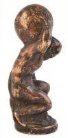 Atlasz bronz figura, jelzés nélkül, m: 9 cm
