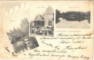 1903 Kamarás, Kamaráserdő (Horgos); Tó részlet, Pálfy villa, Fenyves-sziget. Baranyai Gy. amatőr fényképe / lake, villa, island. Art Nouveau (EB)