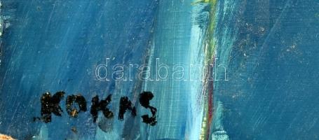 Kokas jelzéssel: Gesztus. Olaj, farost. 30x30 cm