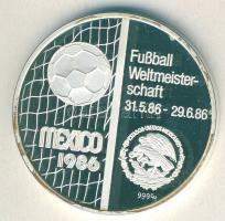 NSZK 1986. "Futball VB" Ag emlékérem 15g T:PP Díszdobozban!