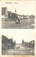 1922 Kiscsány (Csányoszró), falu részletek, utcakép, templom, szekér, libák (r)