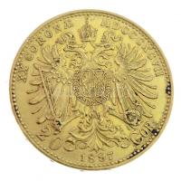 Ausztria 1897. 20K Au "Ferenc József" (6,79g/0.900) T:2 / Austria 1897. 20 Corona Au "...