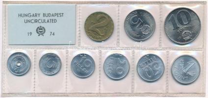 1974. 2f-10Ft (9xklf) érmés forgalmi sor fóliatokban T:1 kis patina Adamo FO7
