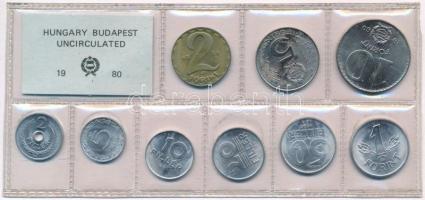 1980. 2f-10Ft (9xklf) érmés forgalmi sor fóliatokban T:1 kis patina Adamo FO13