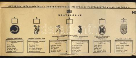1945-ös székesfővárosi szavazólap