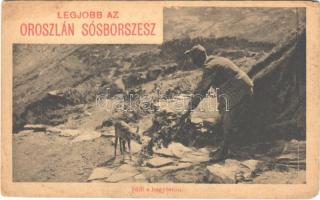 Idill a hegytetőn. Oroszlán sósborszesz reklám. A Képes Újság felvételei / WWI Austro-Hungarian K.u.K. military, advertisement (EM)