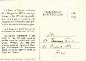 Újvidék, Novi Sad; Városháza. Kiadja a Délvidéki Egyetemi és Főiskolai Hallgatók Egyesülete / Hungar...