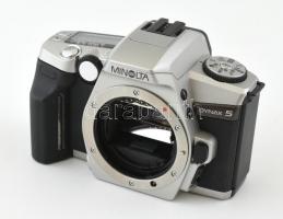 Minolta Dynax 5 filmes SLR fényképezőgép váz, objektív és elemek nélkül, működőképes, szép állapotban