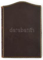 Bőr fényképtartó, kopott, sérült, 17x13cm