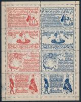 1912 Baba-Kiállítás Zsófia kir. hercegnő védnöksége alatt levélzáró kisív,sárgás papíron piros-kék