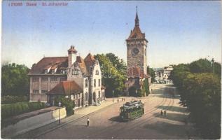 1922 Basel, St. Johanntor / gate, tram