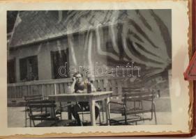 cca 1950 Fotóalbum 2db (Balatoni Emlék, B-lelle, korabeli fotókkal. 10x8x2cm