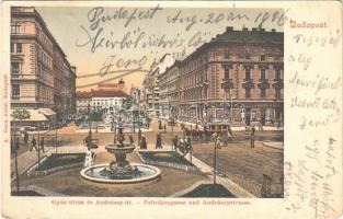1906 Budapest VI. Gyár utca (Liszt Ferenc tér), Andrássy út, omnibusz Bensdorp Cacao reklámmal. Ganz Antal 4. (EK)