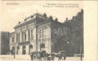 Budapest XIV. Városligeti Wampetics F. vendéglője, lovaskocsi