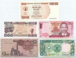 5xklf afrikai bankjegytétel T:I,I- 5xdiff African banknote lot C:UNC,AU