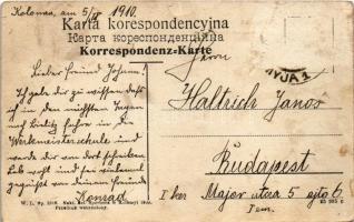 1910 Kolomyia, Kolomyja, Kolomyya, Kolomea; Pomnik Karpinskiego / monument, statue, shop of H. Ilnic...