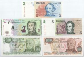 Argentína 1979-2015. 2P-1000P (5xklf) T:I,I- Argentina 1979-2015. 2 Pesos - 1000 Pesos (5xdiff) C:UNC,AU