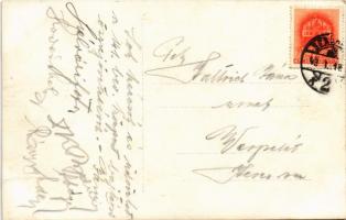 1943 Szabadka, Subotica; Kuluncsics L. Két Galamb vendéglője, belső, Horthy Miklós portréja, "D...