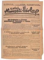 1944 Győri Nemzeti Hírlap. 1944. szept. 26. száma, hajtásnyomokkal a sarkain, 6 p.