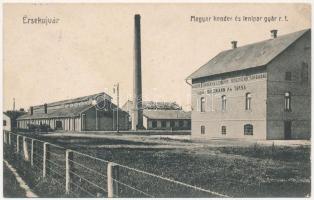 1916 Érsekújvár, Nové Zámky; Magyar kender és lenipar gyár rt. előbb Salzmann és Társa. 438. Adler József kiadása / Hungarian hemp and flax industry factory (r)