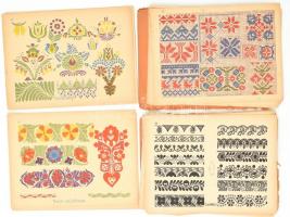 1926 Magyar motívumok gyűjteménye 36 lapon 600 ábrával. Mappa 36 táblával, borító sérült, szakadt