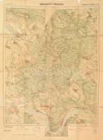 1927 Börzsönyi-hegység. Kirándulók térképe 3. szám. 1 : 50.000, Bp., M. Kir. Állami Térképészet, kisebb szakadásokkal, sarokhiánnyal, sérült, hiányos borítóval, 74,5x56,5 cm