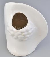 Art deco női fej formájú kerámia váza. Jelzett, kopásokkal. M: 24 cm