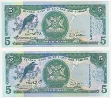 Trinidad és Tobago 2006. 5$ (2x) T:I nyomdai papírránc Trinidad and Tobago 2006. 5 Dollars (2x) C:UNC with typografical creases Krause P#47a