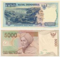 Indonézia 1992. 1000R + 2001. 5000R T:I- Indonesia 1992. 1000 Rupiah + 2001. 5000 Rupiah C:AU Krause P#129, P#142