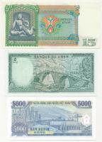 Vegyes: Burma 1986. 15K + Libanon 1986. 5L + Vietnam 1991. 5000D T:I,I-
Mixed: Burma 1986. 15 Kyats...