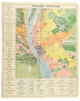 1896 Budapest térképe, Bp., Posner-ny., a hátoldalán Az Ezredéves Országos Kiállítás látképe, hajtott, 50x61 cm