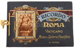 cca 1920 Roma Vaticano 40 képet tartalmazó füzet, számozott, eredeti borítékban 31x24 cm