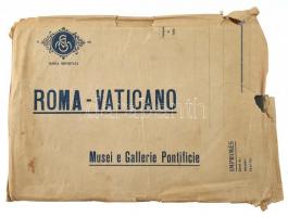 cca 1920 Roma Vaticano 40 képet tartalmazó füzet, számozott, eredeti borítékban 31x24 cm
