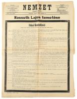 1894 A Nemzet c. újság április 2. száma Kossuth Lajos halálhírével