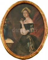 Jelzés nélkül: Obrenovics Milán fejedelem felesége, gróf Hunyady Júlia. Akvarell, papír, üvegezett keretben, 25,5×19 cm
