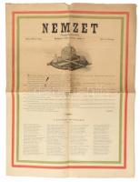 1892 A Nemzet c. újság június 8. száma a Ferencz József látogatásáról. Hajtva, sérült