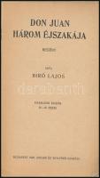 Bíró Lajos: Don Juan három éjszakája. Bp., 1920., Singer és Wolfner. Harmadik kiadás. Kiadói illuszt...