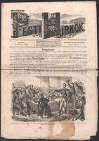 1860 Pesti Hírnök mutatványszáma Török Lajos szerkesztésében. Foltos sérült