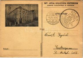 Esztergom, Szent Antal Kollégium, Ferences nevelőintézet és gimnázium + 1940 Zilah visszatért So. Stpl. (EB)