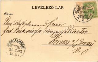 1903 Pécs, Széchenyi tér, templom, szálloda. Fürst Lipót kiadása