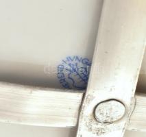 Herendi indiai kosár fantázia mintás lapos tányér. Kézzel festett, jelzett, hibátlan. d: 25 cm Fém f...