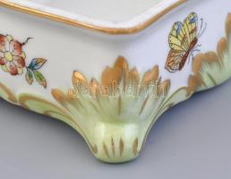 Herendi Viktória mintás bonbonniere. Kézzel festett, jelzett, hibátlan 11x9 cm