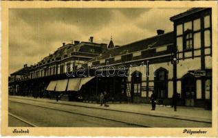 1943 Szolnok, pályaudvar, vasútállomás, Schmoll pasta reklámja