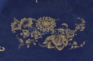 Echt Kobalt aranyozott kínálótál. Kézzel festett, jelzett, kis kopásokkal. 29x25 cm